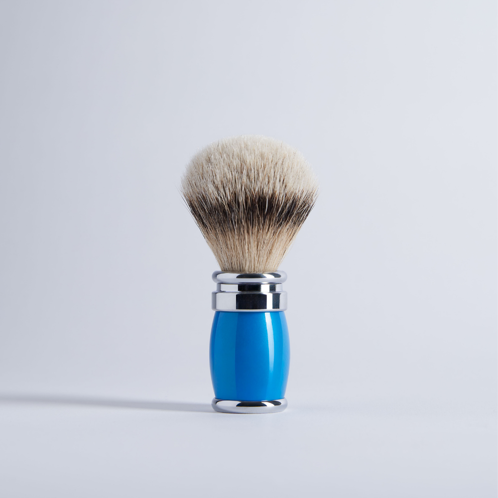 3-Piece Set: black White High Mountain Lacquered Fusion Razor with Chrome Finish
