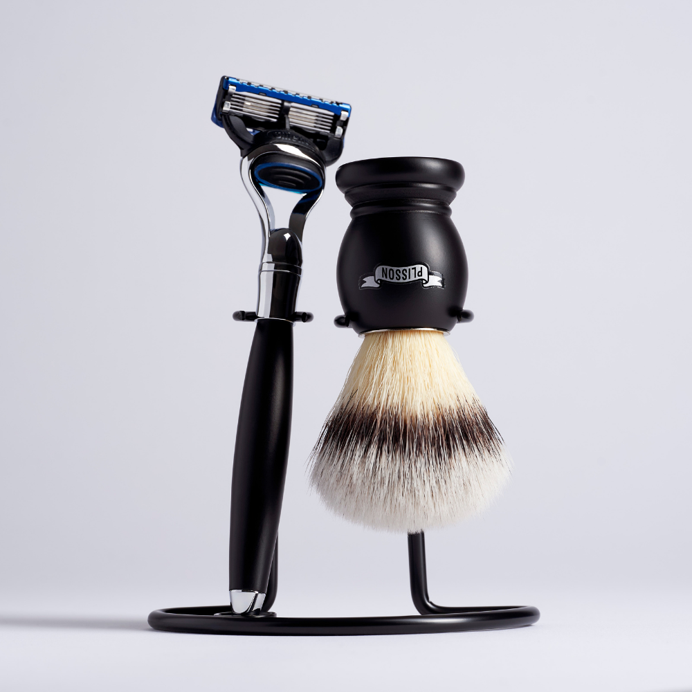 Black Steel Brush & Razor Stand