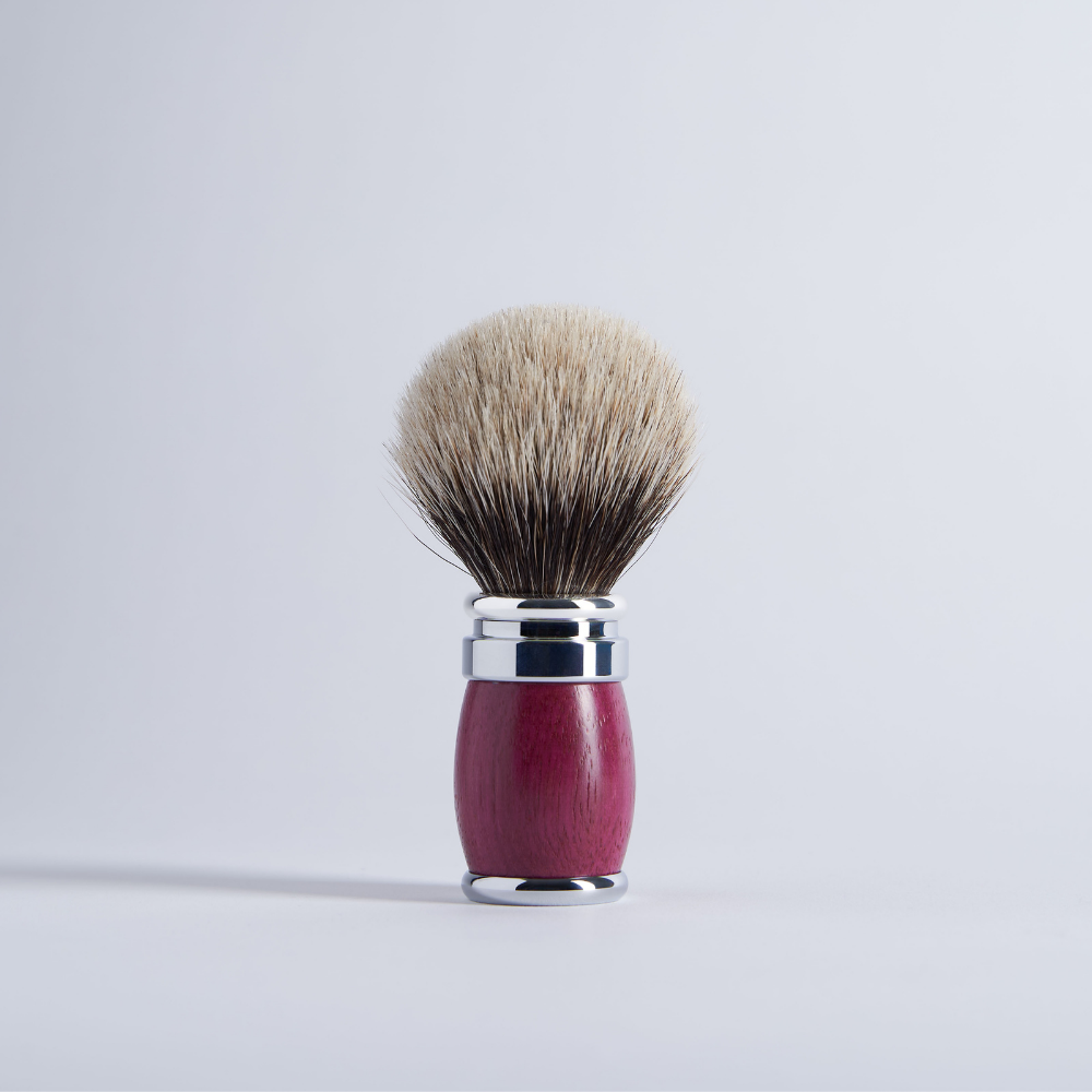 Brocha de afeitar Joris de madera de amaranto, tejón gris europeo