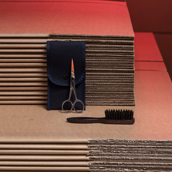 Kit de barba y bigote: cepillo y tijeras