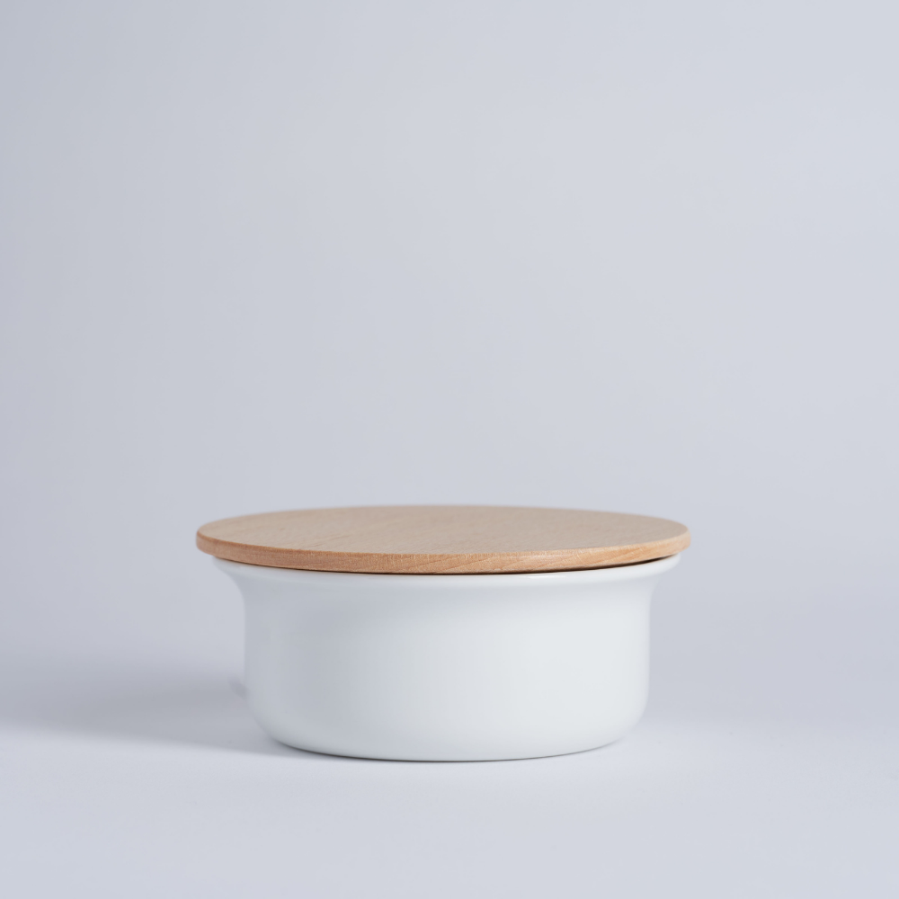 tazón de barba de porcelana Esencial e tapa
