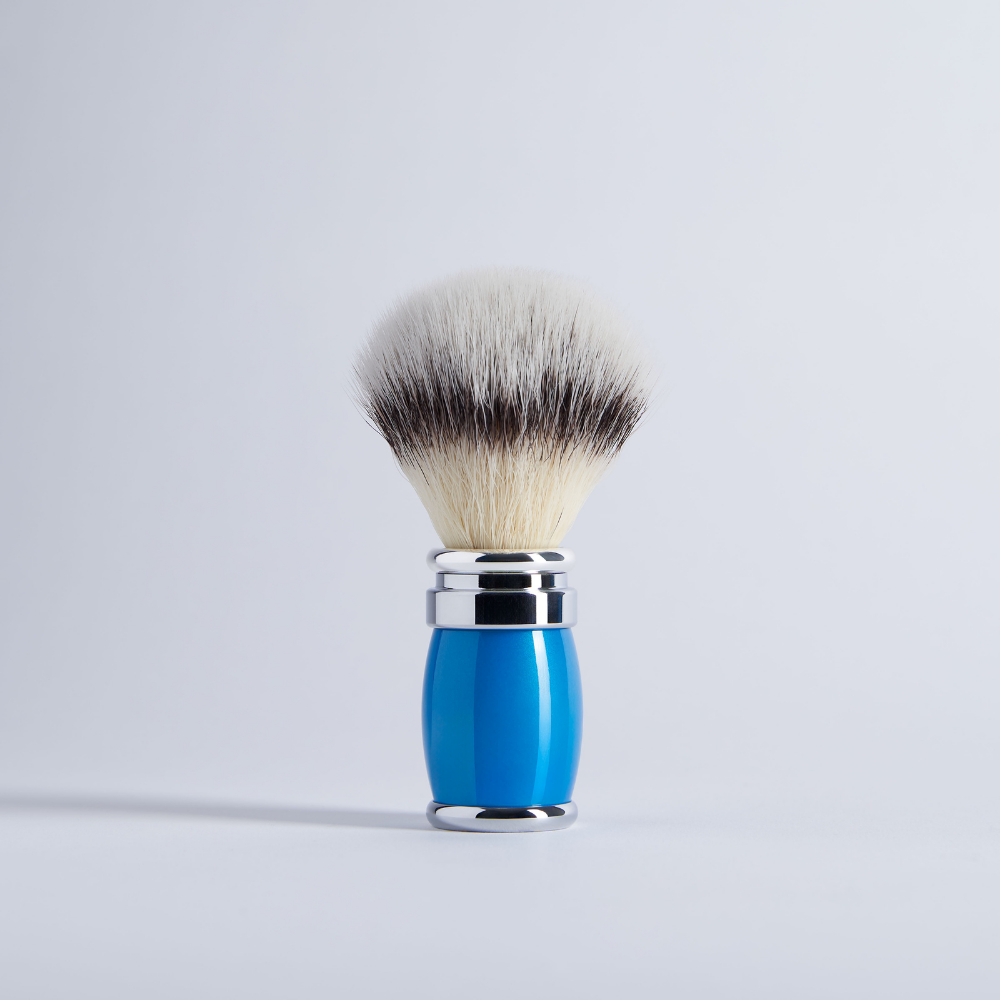 Brocha de afeitar Joris Azul Estérel Acabado en Cromo