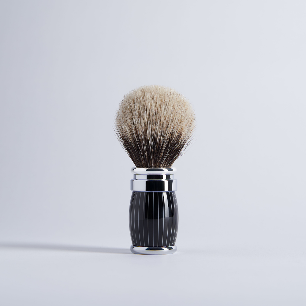 cepillo de afeitar Gris Europeo retro lacado y cromado Joris