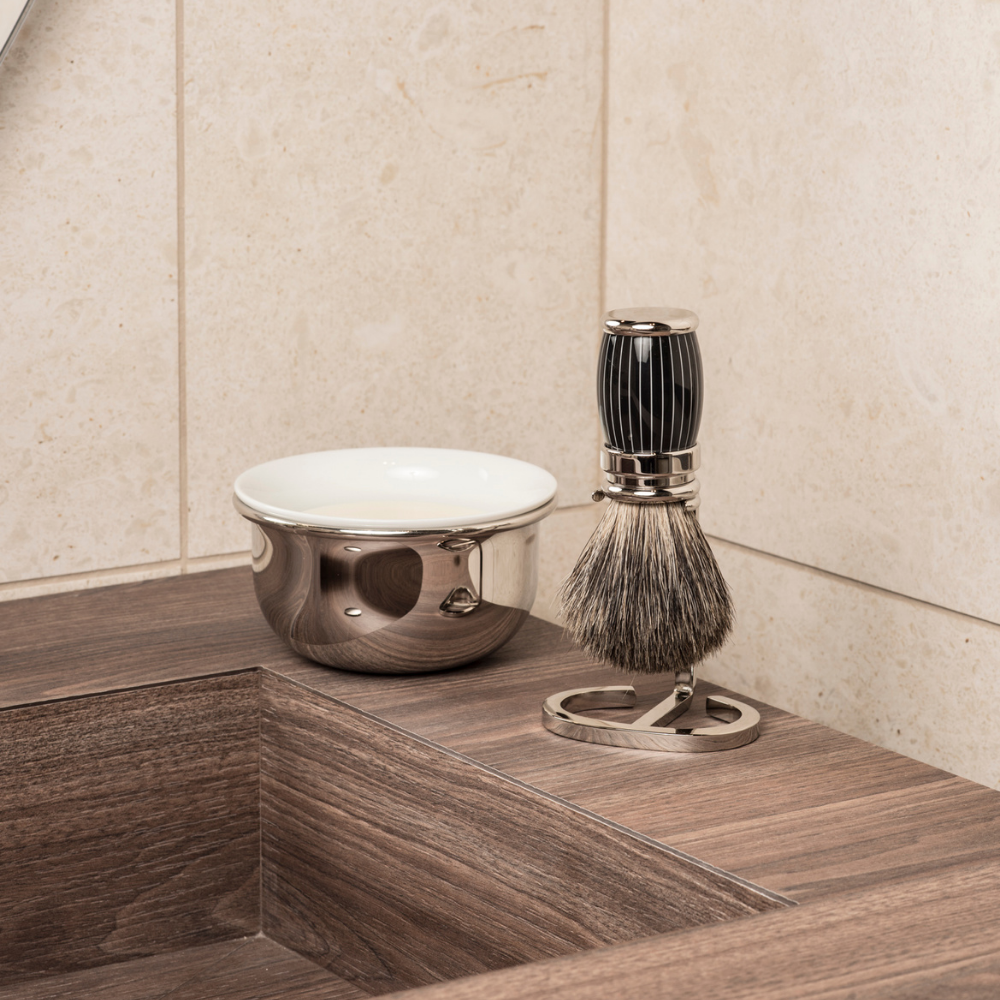 Bol de Afeitar de Porcelana de Limoges y Acabado Paladio