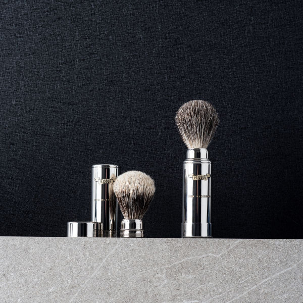 Brocha de Afeitar de Viaje Acabado Cromo